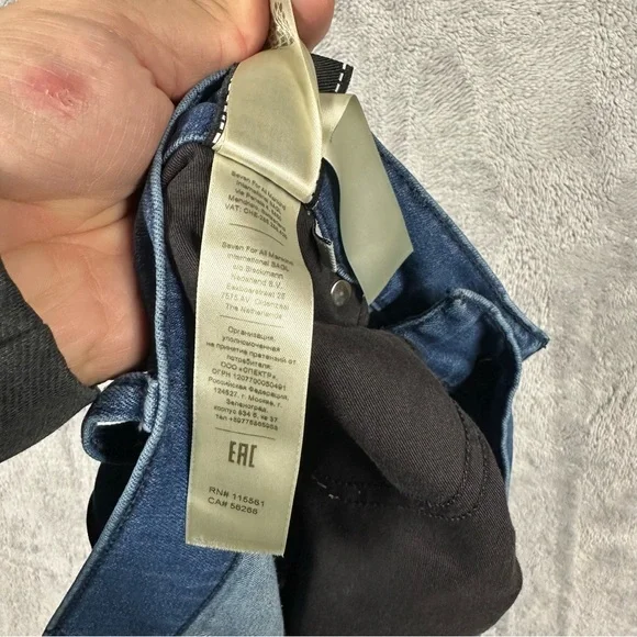 7 For All Mankind Luxe Performance “The Straight” Size 36 Blue Stretch Denim - Picture 7 of 7